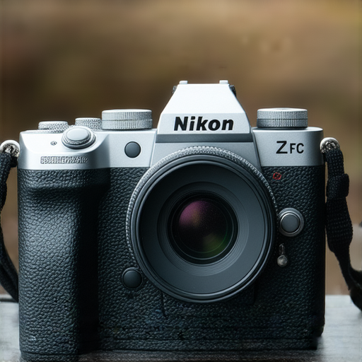 Nikon Z FC相機外觀特寫，展現復古設計與現代技術融合，搭載高性能鏡頭，適合攝影愛好者與專業人士，完美捕捉每個瞬間，體驗新世代相機魅力。
