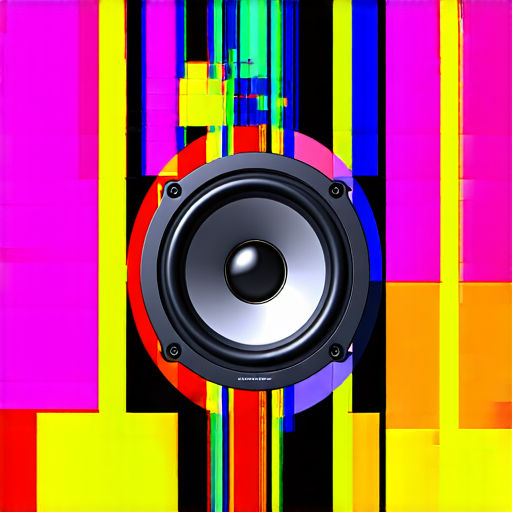 提升音質的秘密武器，展示音響箱的設計與細節，強調專業音響服務的品質，色彩鮮豔引人注目，適合喜歡音樂的人士探索音響的奧秘和提升音樂享受的用戶。