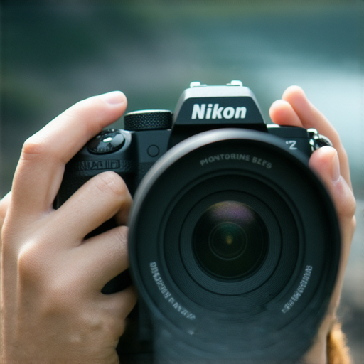 Nikon Z FC相機展示，捕捉色彩豐富的影像表現，經典設計結合現代技術，手握相機拍攝風景，探索拍攝的樂趣與魅力。