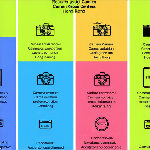 香港相機維修中心推薦與維修價格資訊總整理圖片，展示多家維修中心的聯絡方式、服務項目及價格，提供全面的相機維修選擇，幫助用戶找到最佳維修解決方案。