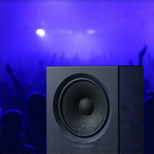 音響箱展示，強調其獨特設計與音質提升效果，專業服務標誌清晰可見，背景中顯示音樂場景，傳遞出音響箱的神秘力量與專業技術，讓觀眾立即了解提升音質的秘密。