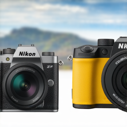 Nikon Z FC與Coolpix W300攝影機並排展示，展現其獨特設計與功能，攝影愛好者探索新境界的好選擇，捕捉靈感與創意。