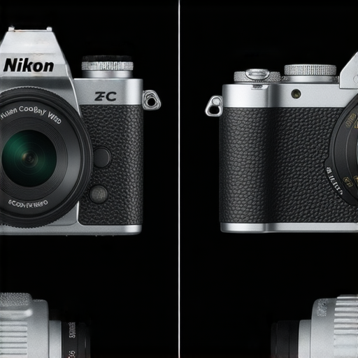 Nikon Z FC相機與Coolpix W300相機的比較圖，展示其各自的設計特色和功能，探索影像的極限，適合專業攝影師輕鬆掌握的完美對決。