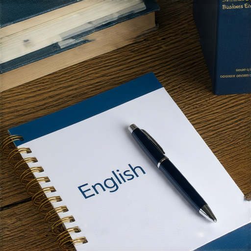 提升職場競爭力的商業英語課程與商務英語課程指南的封面圖片，展現專業學習環境，包含英語書籍、筆記本與筆，強調提升英語能力對職場成功的重要性。