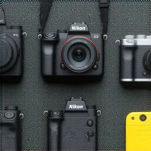 尼康Z FC相機、W300防水相機及多款Coolpix系列相機的特寫圖，展示其現代設計、性能和攝影特色，適合旅遊及街拍，探索尼康攝影新選擇的完美搭檔。