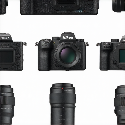 尼康Z FC相機外觀，並列W300和多款Coolpix攝影機，展示其獨特設計和功能，突顯每款相機在攝影上所具備的特殊性能與特色，適合攝影愛好者探索。