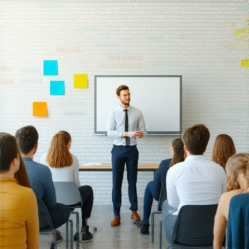 提升職場競爭力的商業英語與商務英語課程介紹，展示學習時的教學場景，學生專注學習，教材包含商業術語與職場案例，助力學員提升英語能力與職場競爭力。