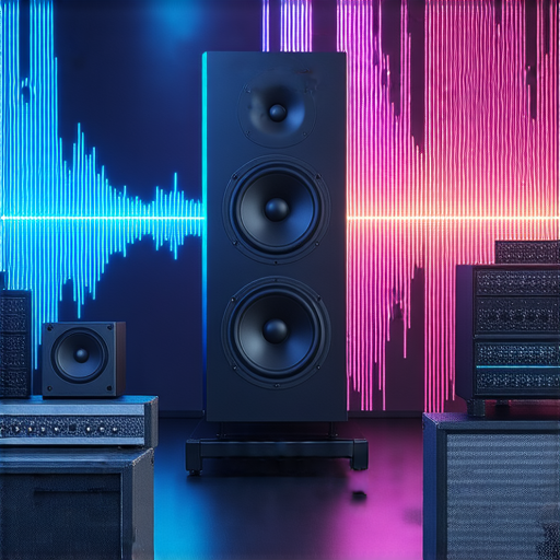 揭開音響箱秘密的圖片，展示音響設備、聲音波形與專業技術，探索聲音魔力，介紹我們的專業服務，提升音質體驗，吸引音響愛好者了解更多資訊。