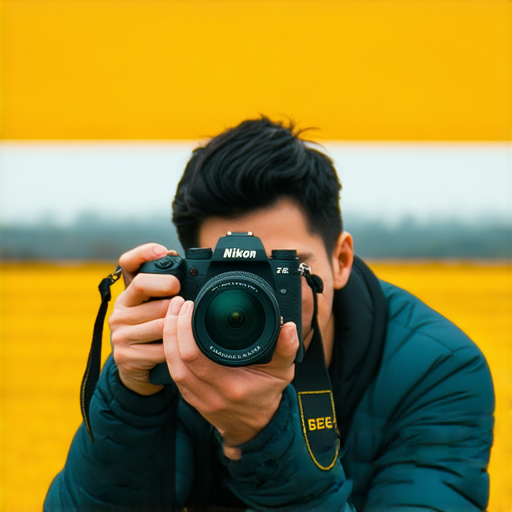 探索尼康Z FC相機的魅力，展示攝影師使用相機拍攝的專業場景，背景為美麗風景，突顯尼康攝影世界的獨特魅力與專業服務。