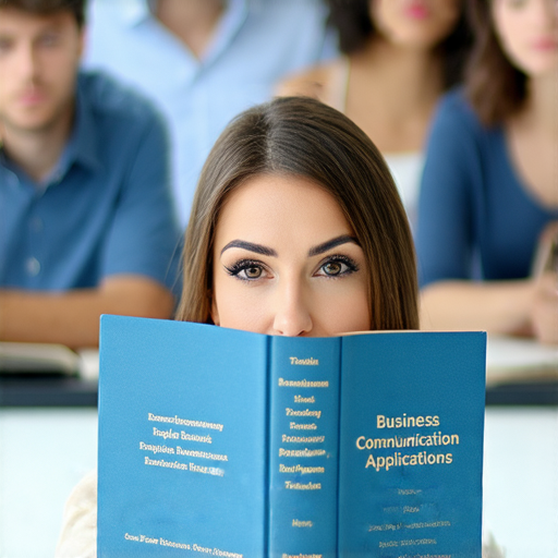 提升專業技能的商業英語與商務英語課程介紹圖片，展示學習者專注於課堂上，教材上有相關商務術語，強調實用英語應用，適合提升職場競爭力，增強商業溝通能力。