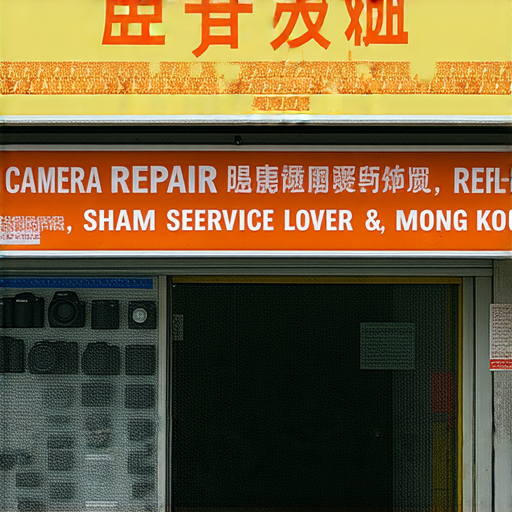 深水埗與旺角的相機維修店門口，攝影愛好者可見專業維修服務招牌，展示各類相機配件與工具，吸引攝影愛好者立即探索專業維修推薦。