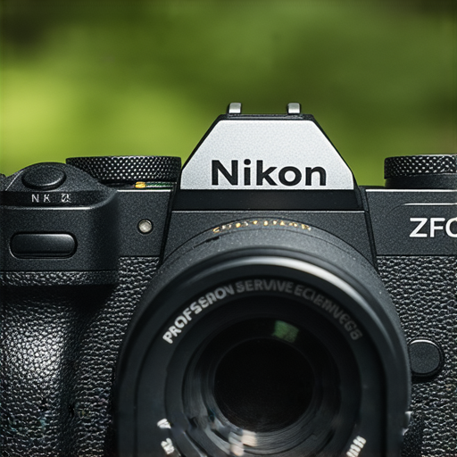 尼康 ZFC 相機擺放在自然背景中，展現其復古設計與現代科技，吸引攝影愛好者探索隱藏魅力，解鎖全新攝影體驗，了解專業服務。