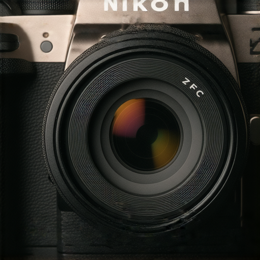 Nikon Z FC相機展示，鏡頭特寫，展現復古設計與現代技術結合，捕捉無限攝影可能性，適合各類攝影愛好者探索與創造。