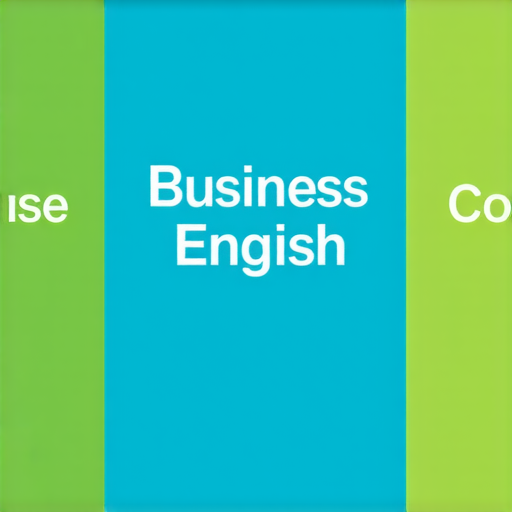 提升職場競爭力的商業英語課程與商務英語課程選擇指南圖片，展示多樣化的課程選擇，學生與教師互動學習，突顯提升英語能力的重要性，強調專業發展及職場競爭力提升。