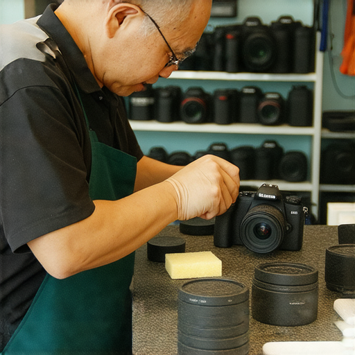 專業相機維修服務的技師正在深水埗進行海綿維修，專注修理各型相機，展示專業技術與高品質服務，全面滿足旺角地區攝影愛好者的需求。