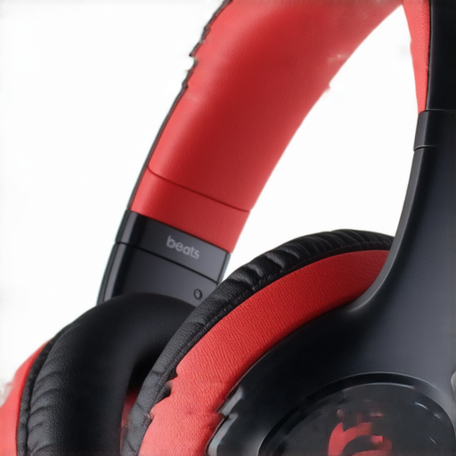 Beats耳機的特寫，展現獨特設計與色彩，搭配音樂播放的情境，強調音質與風格的完美結合，吸引消費者立即體驗高品質音效。