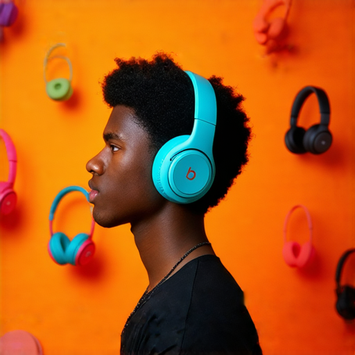 一位年輕人戴著Beats耳機，沉浸在高品質音效中，背景展示多種耳機款式，強調不可錯過的音效革命和專業音質服務，呼籲立即行動。