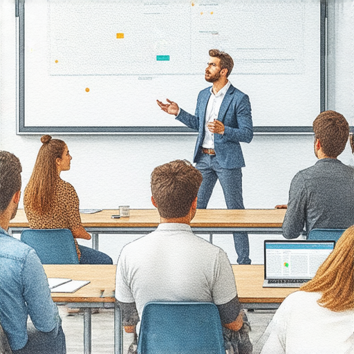 提升職場競爭力的商業英語課程與商務英語課程解析，圖示顯示學習者在課堂中積極參與，提升商業溝通技能和英語能力，助力職場發展與個人職涯規劃。