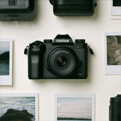 Fujifilm相機與Instax即影即有系列的推薦與入門指南圖示，展示多款相機與即影即有產品，包含使用者拍照的瞬間，呈現攝影樂趣和創意。