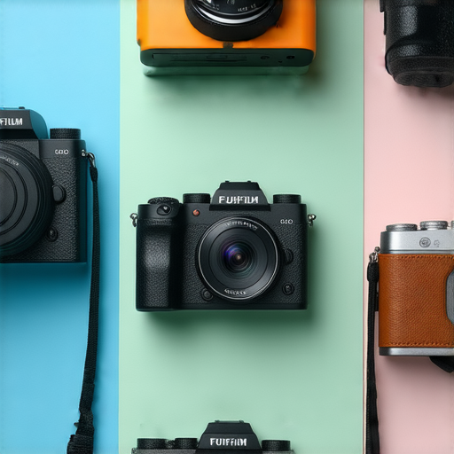 五款Fujifilm相機在攝影旅程中的展示，突出相機設計和特點，展現即影即有的魔力，吸引攝影愛好者探索此品牌的魅力和創意。