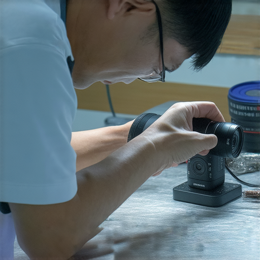 深水埗與旺角相機維修中心的專業技術人員正在檢查相機，顯示維修過程和設備，揭開香港相機維修的秘密，提供高品質服務的環境體驗。