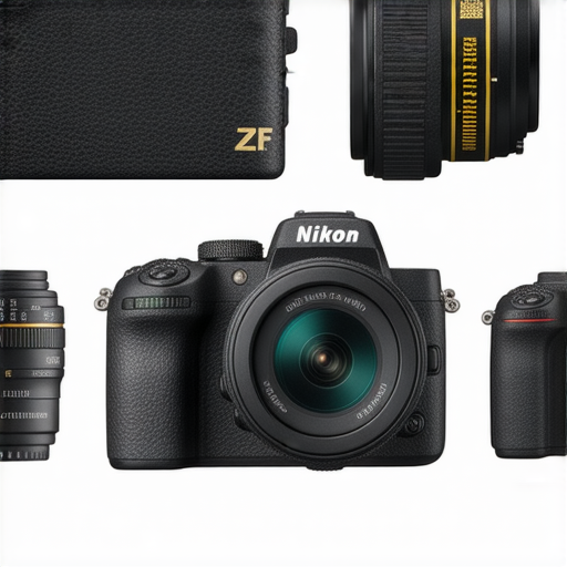 尼康相機系列全景圖，包括Nikon Z FC、Coolpix W300等型號，展示其設計與功能，強調相機在不同拍攝環境中的表現，以及尼康品牌的創新技術與攝影專業性。