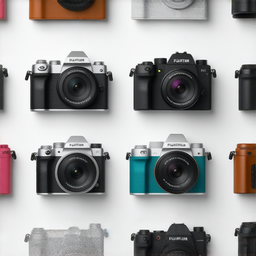 Fujifilm相機展示，展現即影即有攝影魅力，多款型號排列，以捕捉每一瞬的畫面，適合攝影愛好者探索創意與美好時刻。