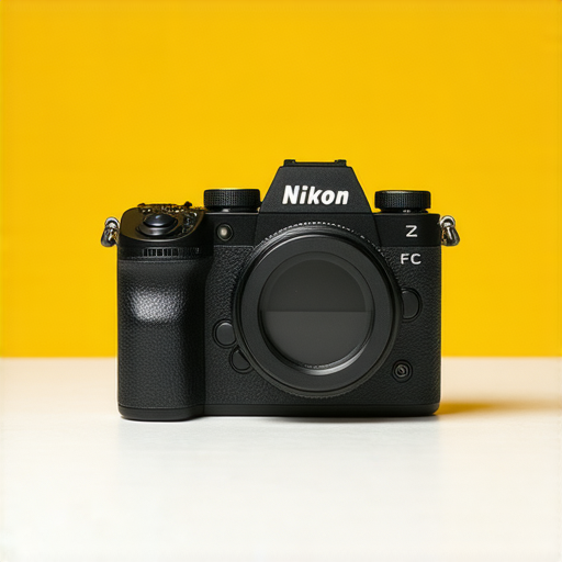 尼康Z FC相機展示，背景為尼康Z系列相機的整體造型，強調其復古魅力與現代技術結合，吸引攝影愛好者探索拍攝技巧與創造力，提升攝影體驗。