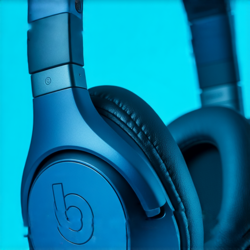 探索Beats耳機展現極致音質與時尚設計的精美特寫，耳機的流線造型與色彩搭配彰顯現代感，適合音樂愛好者和時尚追隨者。