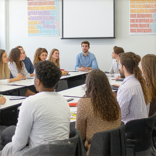 提升職場競爭力的商業英語課程和商務英語課程，學生在課堂上積極學習和互動，專注於實用的英語溝通技巧，為未來的職業發展打下堅實基礎。