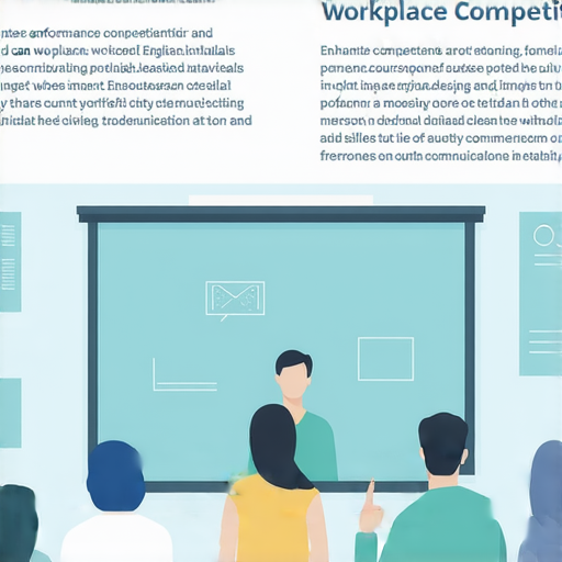 提升職場競爭力的商業英語課程與商務英語課程解析，展示學習資料與課程設計，強調提高英語溝通能力和專業技能的重要性，適合求職者與在職人士。