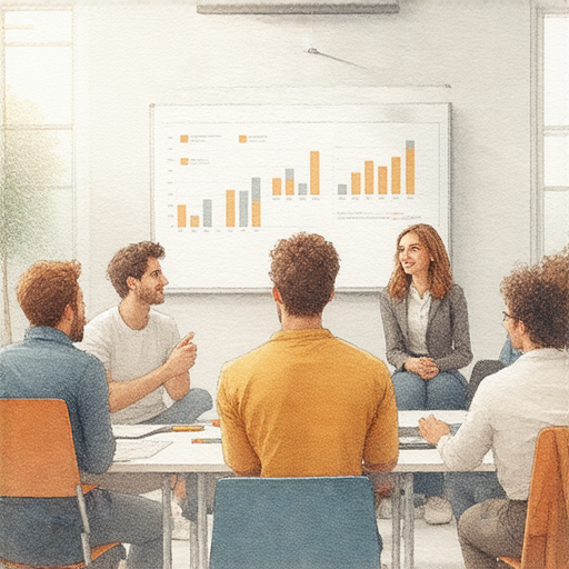 提升職場競爭力的商業英語課程與商務英語課程介紹圖示，展示多位學員在學習環境中參與互動，強調實用商業英語技能與專業交流能力，提升職場優勢。