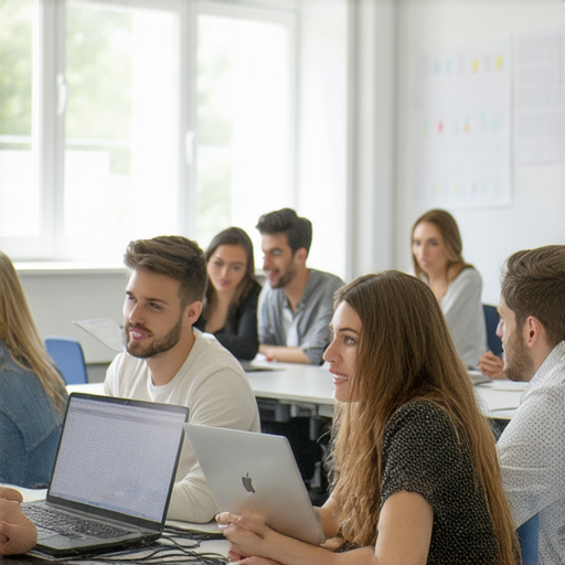 提升職場競爭力的商業英語課程與商務英語課程探索的圖片，展示學員在課堂上專注學習的場景，加強語言技能與商業實務的結合，助力職涯發展與職場表現提升。