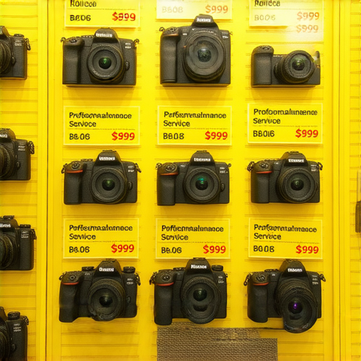 香港Nikon相機展示，包含優惠價格標籤，並強調專業保養服務，吸引攝影愛好者探索最新攝影選擇和推廣活動。