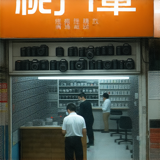 深水埗與旺角相機維修服務店鋪人潮眾多，技師專業維修各品牌相機，顯示維修價格表及服務種類，吸引攝影愛好者尋求維修方案，提升相機使用壽命。