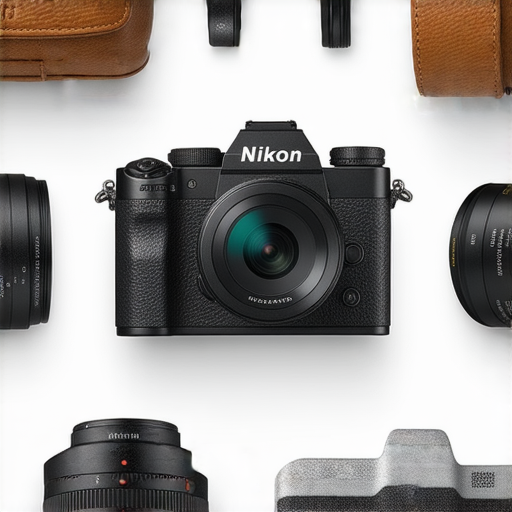 Nikon Z FC相機展示，展現其復古設計與現代科技結合，旁邊放置其他熱門攝影型號，強調攝影無限可能，提升攝影體驗的各款鏡頭和配件。