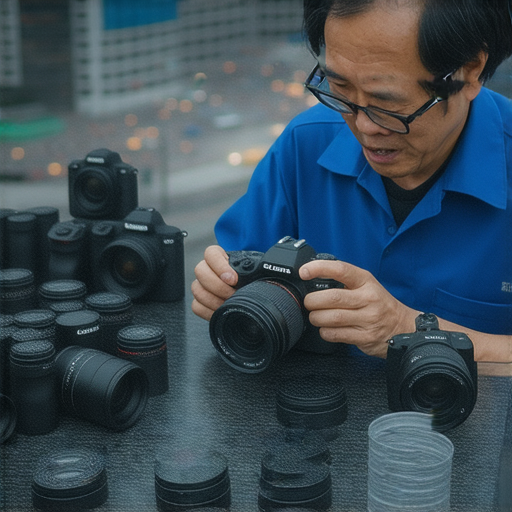 相機維修專業技術人員在深水埗維修相機，提供快速有效的修復服務，吸引路過人群，旺角地區也有同樣的維修體驗，不必慌張應對相機故障。