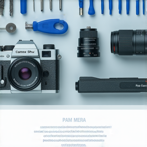 深水埗相機維修專家提供專業服務的標誌及維修工具，展示維修流程及環境，吸引顧客了解維修價錢及服務內容。