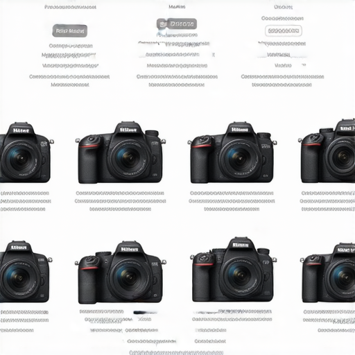 尼康相機展示，呈現多款型號與超值價格，專業保養服務介紹，水貨與正貨比較，引發消費者探索與選擇的興趣。