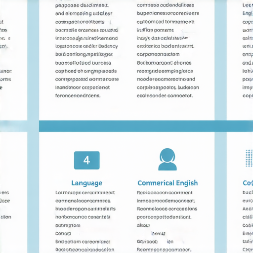 提升職場競爭力的商業英語和商務英語課程選擇指南，顯示各種課程介紹與建議，背景為專業的辦公環境，圖中包含學習資源和語言技巧圖示。