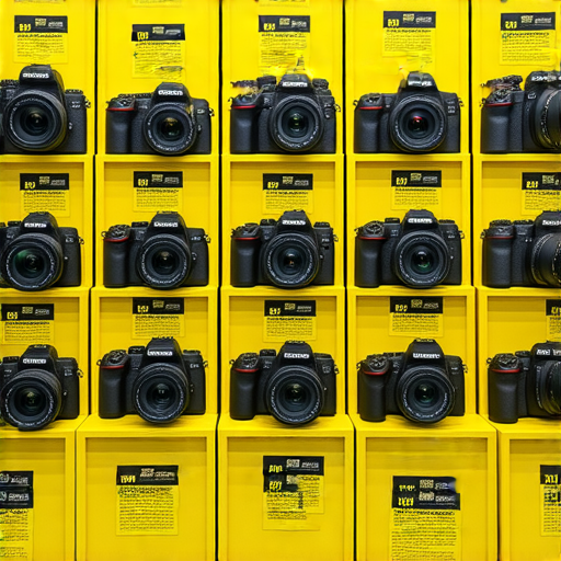 香港Nikon相機超刺激價格資訊及水貨與保養秘訣，提升攝影體驗的相關圖片，展現各型號Nikon相機與價格標籤，並給予消費者購買建議。