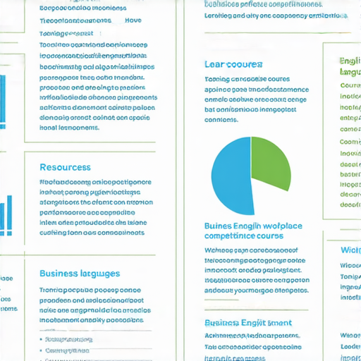 提升職場競爭力的商業英語課程與商務英語課程選擇指南的圖示，展示不同課程選項、學習資源及實用技巧，幫助職場人士增進英語能力以提升競爭力。