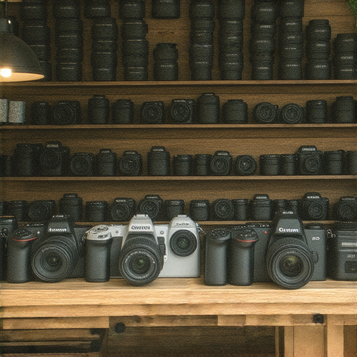 攝影愛好者必看 深水埗 旺角 專業相機維修服務 店面內景 展示多種相機配件 餐桌上有專家維修器材 整理專業工具的映像