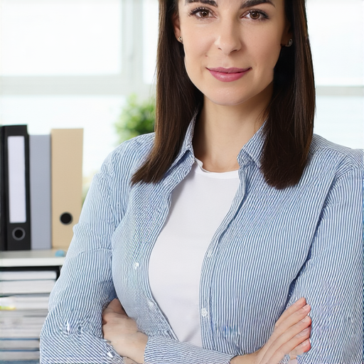 提升商業與商務英語課程的學員代表在職場上展現自信，周圍有書籍與電腦，強調學習的重要性，為提升職場表現打下基礎。