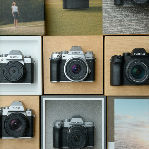 Fujifilm相機展示，吸引攝影愛好者探索即影即有的藝術創作，畫面中包含各型號相機和美麗攝影作品，適合選擇完美相機的指南。