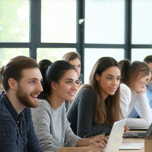 提升職場競爭力的專業商業英語課程及商務英語課程，展示學習環境的圖片，學員專注於課堂，提昇英語能力以應對職場挑戰，強化商業溝通技巧。