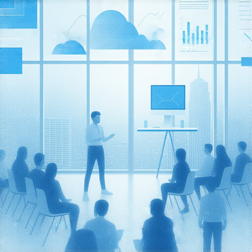 提升職場競爭力的商業英語課程介紹，展示學員學習商務英語的情境，強調語言技巧與職場應用，幫助專業人士在商業環境中自信溝通。