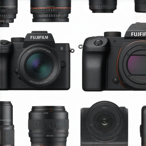 2024最佳Fujifilm相機推薦專業服務選擇合適鏡頭和即棄相機的圖片展示，突顯各種Fujifilm相機型號與配件，提供精確的攝影解決方案及建議