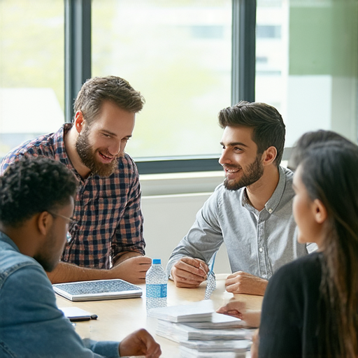 提升商業英語能力的專業商務英語課程推薦圖片，展示多位學員參加課程時的互動情景，強調專業學習環境與高品質教學，吸引想提升國際商務交流能力的學員。