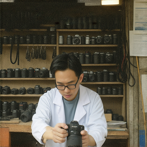 深水埗與旺角的相機維修專家正在專注修理相機，透過專業工具和技術揭開相機維修的秘密，提供高品質服務，吸引熱愛攝影的客戶探索專業選擇。